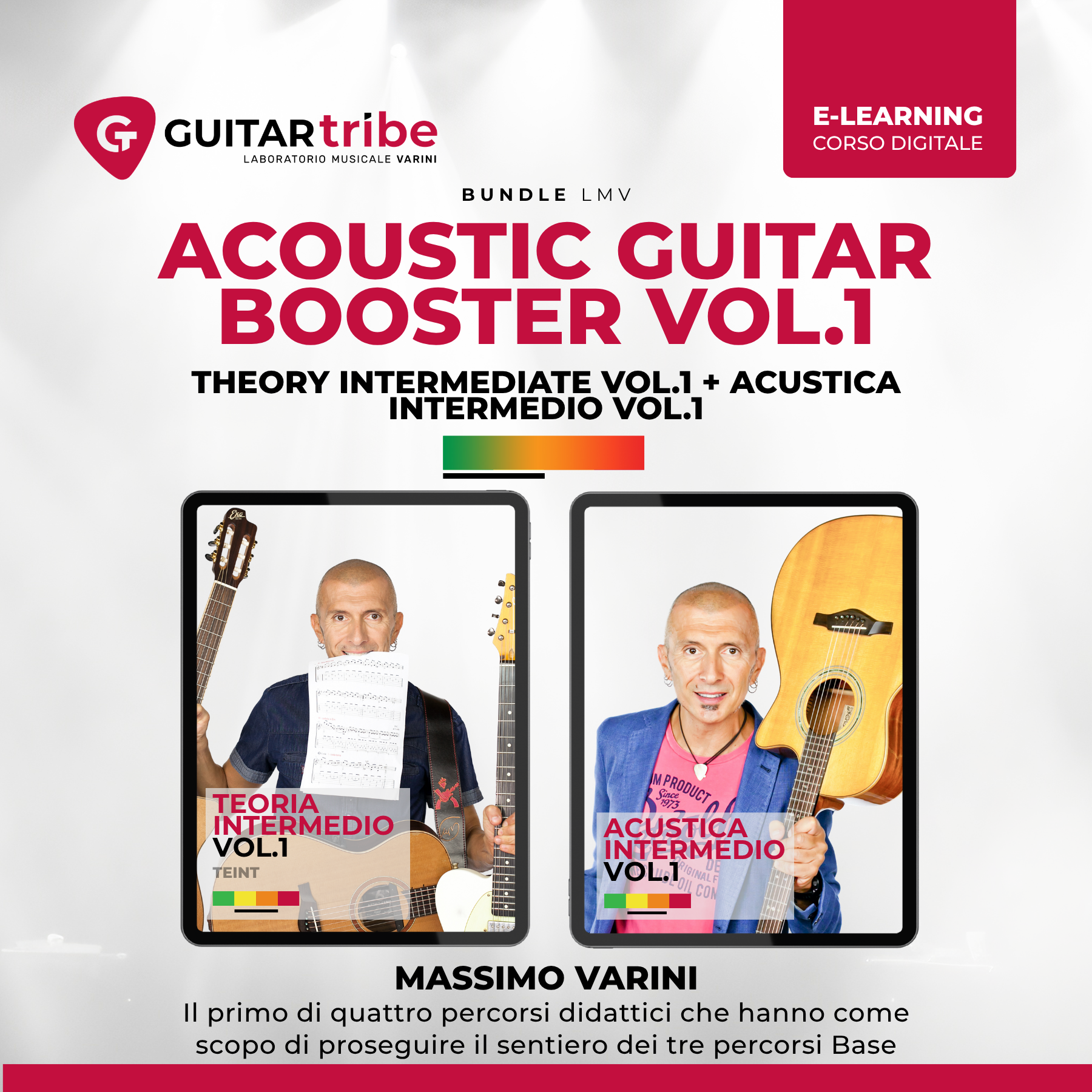 Copertina corso Acoustic Guitar Booster Vol.1: bundle di approfondimento per chitarra acustica, tenuto da Massimo Varini