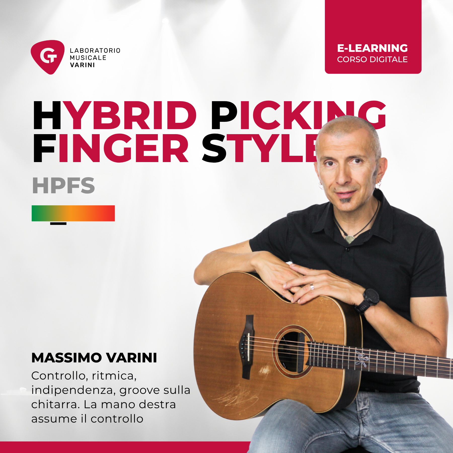 Copertina corso HPFS - Hybrid Picking Finger Style: Massimo Varini insegna la tecnica hybrid picking