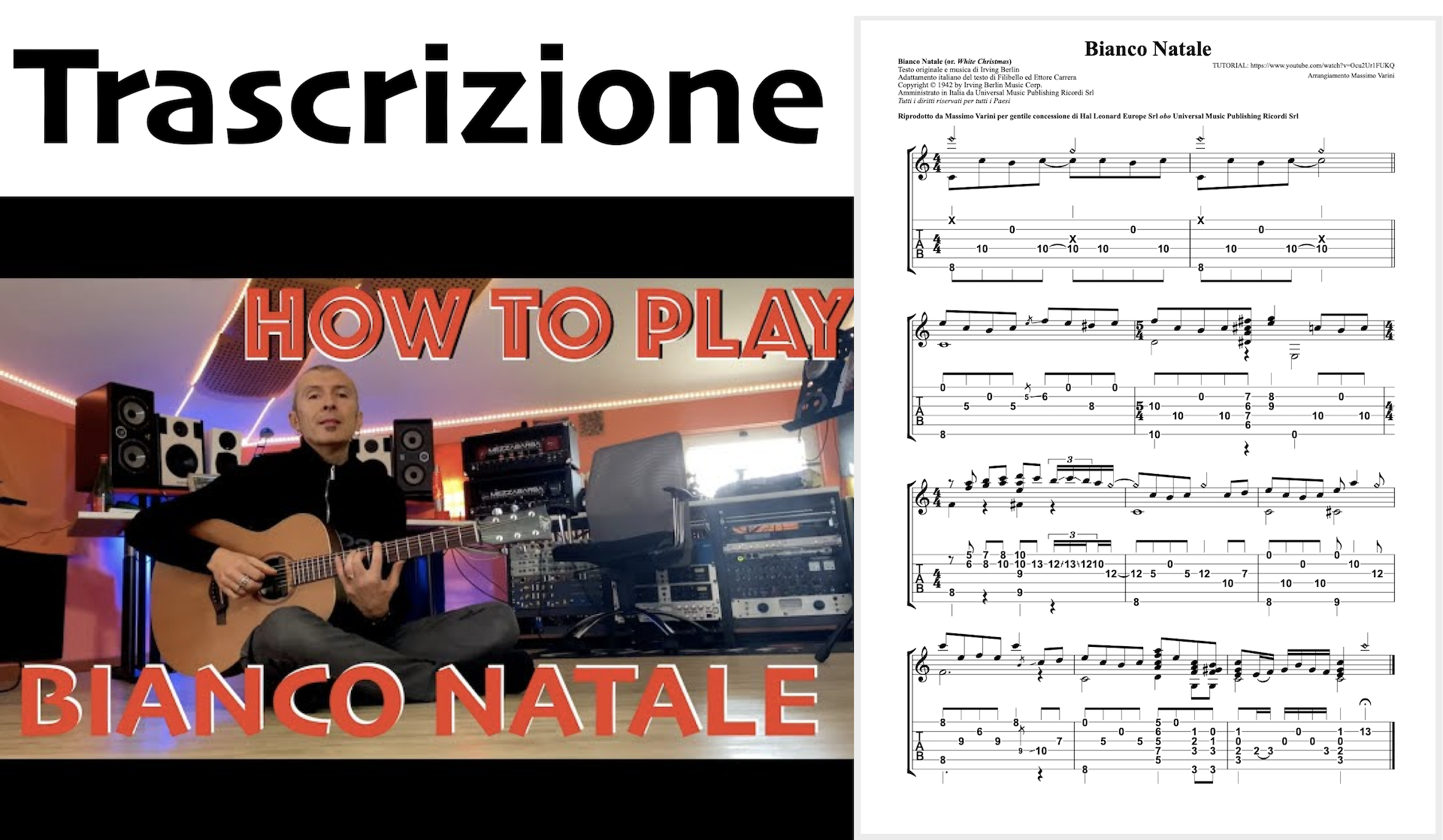 Bianco Natale (White Christmas) versione di Massimo Varini TRASCRIZIONE gratuita
